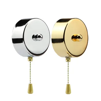 

1PC Wall Zipper Switch 3A Single Control ON/OFF Vintage Lamp Pull Chain Switch with Metal Cover Hall Stores Wall Light Switches