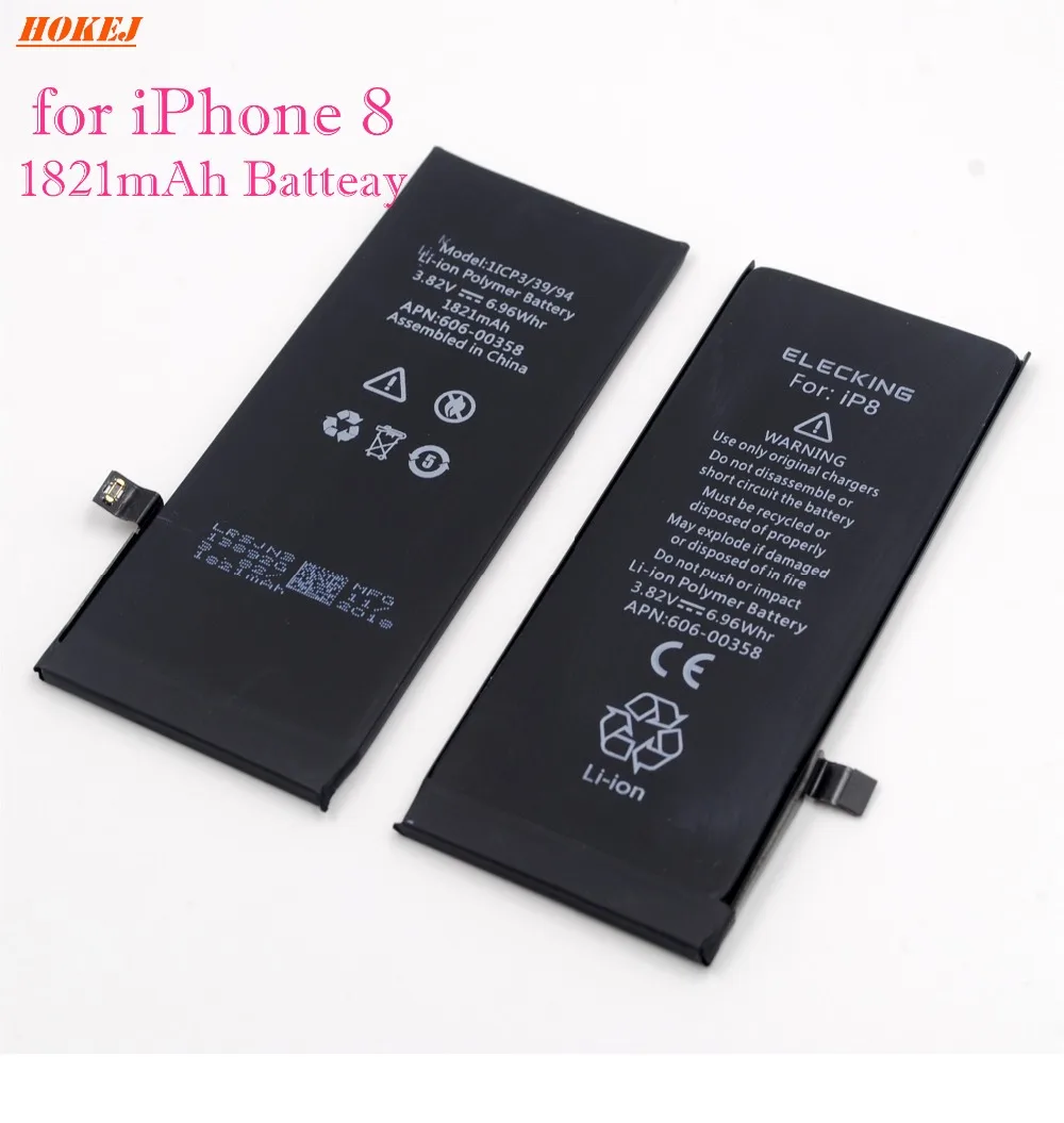 Оригинальная литий-ионная батарея ELECKING 1821 mAh для iPhone 8 Bateria 3 82 V внутренняя Замена