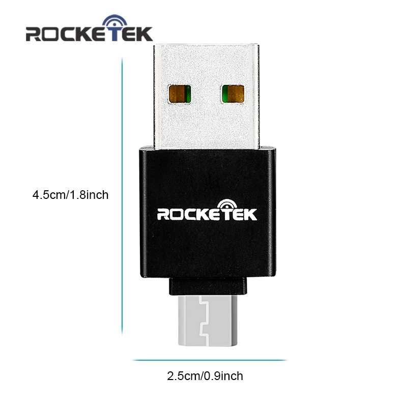 Rocketek high quality micro usb 2.0 multi memory otg phone card reader adapter for TF micro SD pc computer laptop accessories.