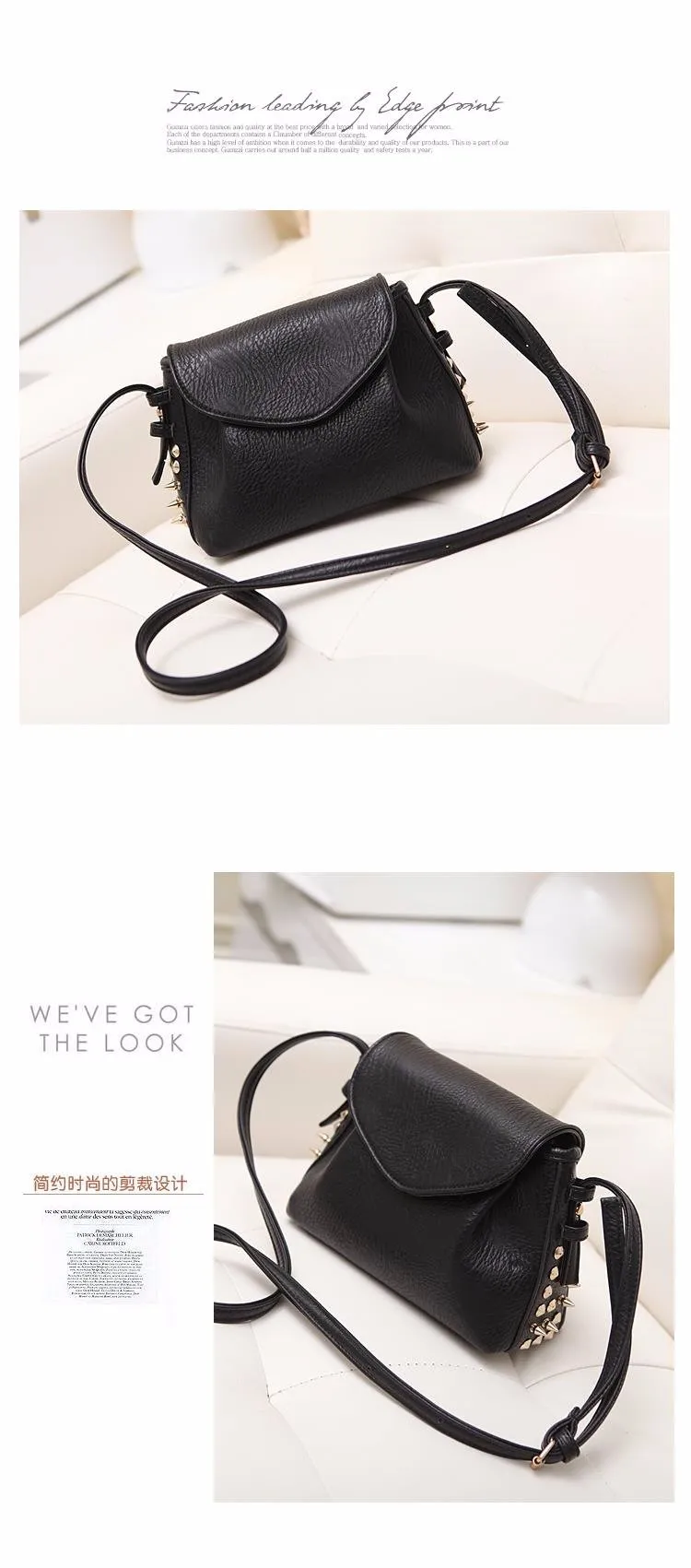 Новые модные женские туфли небольшие моды Винтаж заклепки CrossBody/Для женщин сумка/мини-сумка в стиле панк/Сумка черный Цвет Лидер продаж