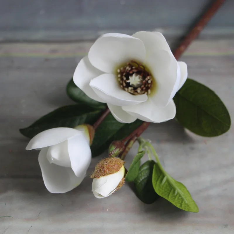 

36 cm White Pink Magnolia Silk Flower Artificial Plants Craft Home Christmas Wedding Decoration Garden Decors