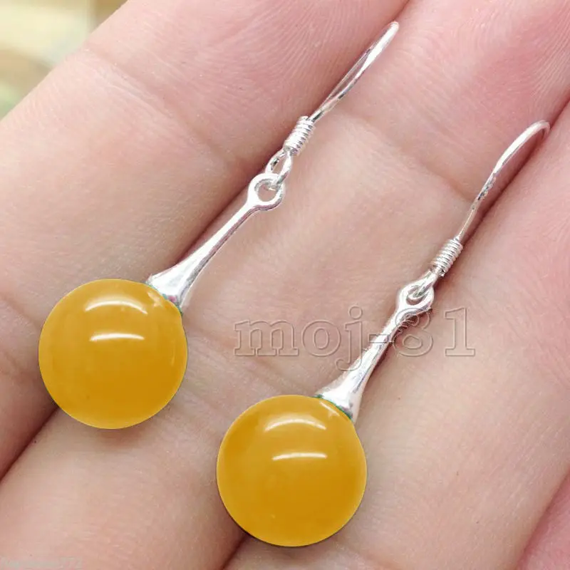 

hot sell new - Free shipping NEW Fashion jewelry Yellow 925 Sterling Silver Dangle Earrings