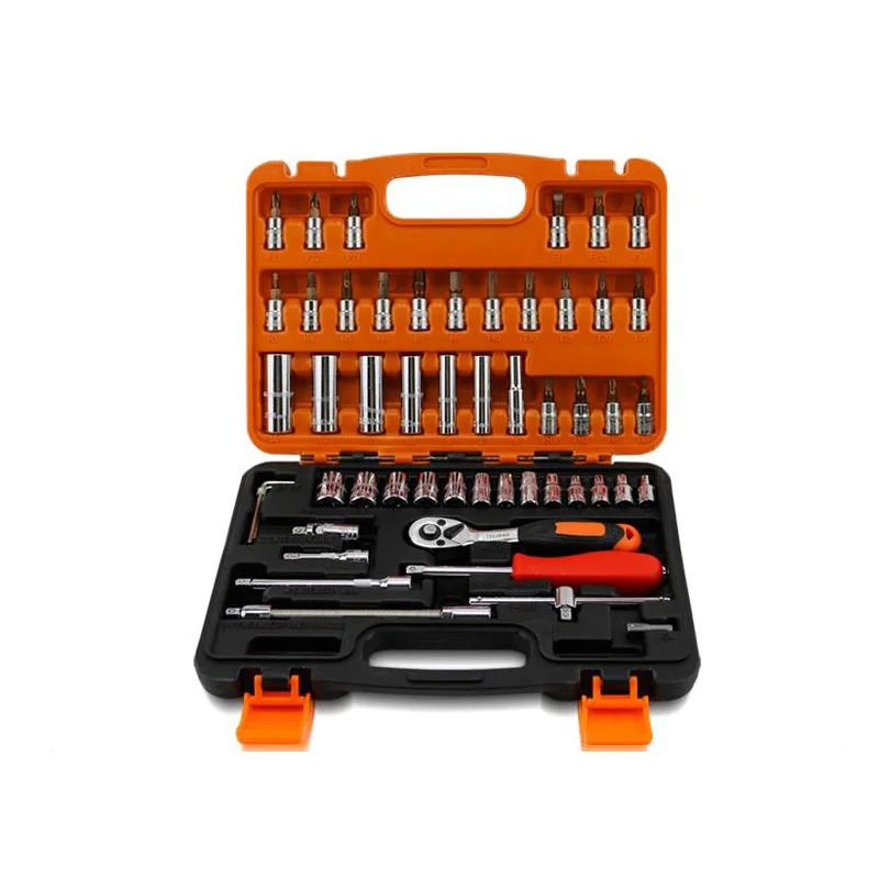 

53pcs Auto Repair Tool Case Precision Ratchet Wrench Sleeve Universal Joint Hardware Kit Car Repair Tools Set