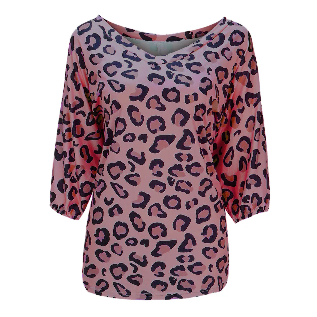 Повседневная Женская блузка, винтажный Леопардовый принт, топы размера плюс xxl, женские модные рубашки, свободные топы, Женская Удобная блузка# G8