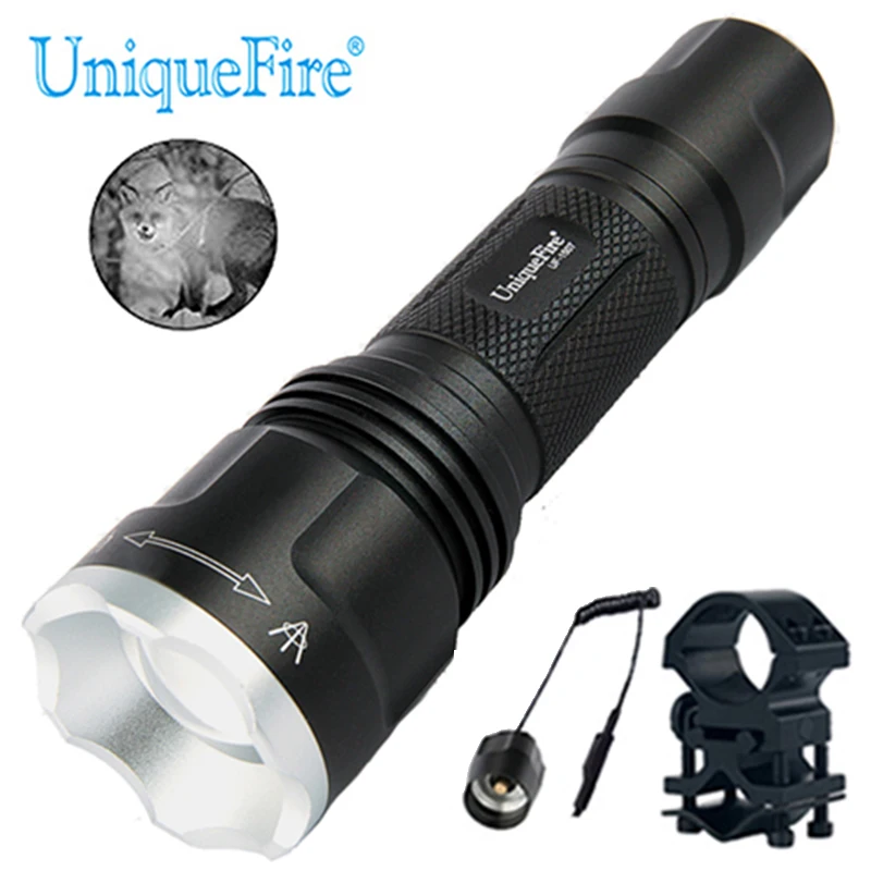 UniqueFire UF-1507 фонарь охотника 940nm ИК инфракрасного ночного видения 3 режима лампы факел с дистанционным переключателем давления, Крепление прицела