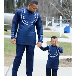 Мужские Дашики родитель, ребенок в африканском стиле одежда дети мальчик Южной Африке мужские вышитые топы брючный костюм одежда на осень