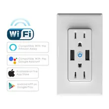 Для Alexa Google дома Смарт розетки Wi Fi Dual USB умная розетка пульт дистанционного управления