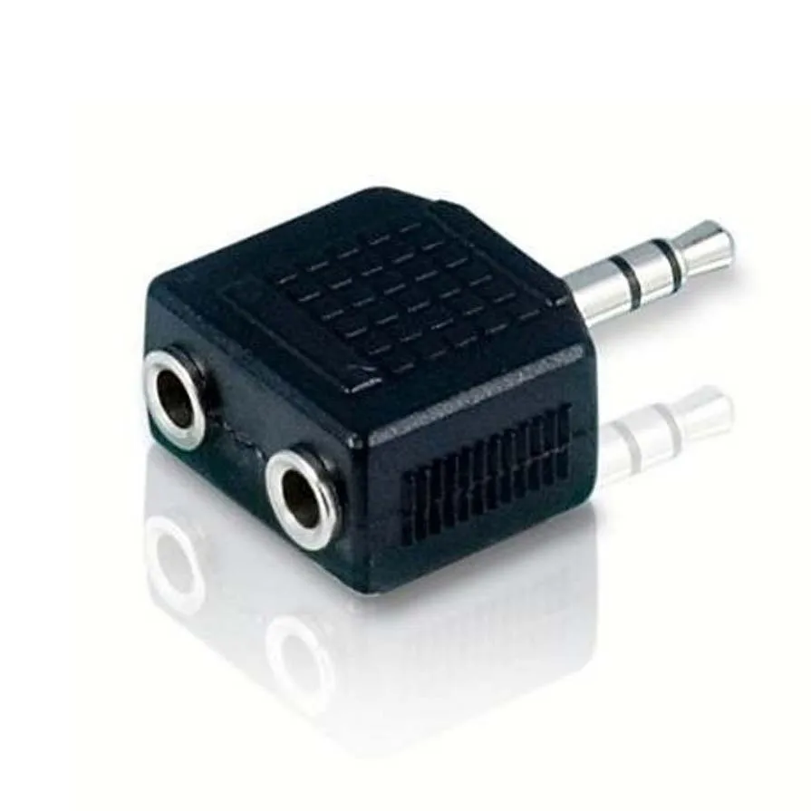 Nickel Plating Plug 3 5mm Male Stereo For Double 3 5mm Female Stereo Jack Y Splitter