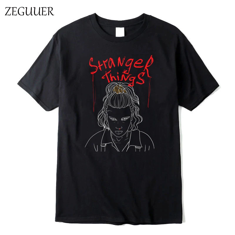 

ZEGUUER Stranger Things Tshirt Harajuku Interesting Streetwear Fashion Print Cotton Round Neck Casual Clothes Men T Shirt