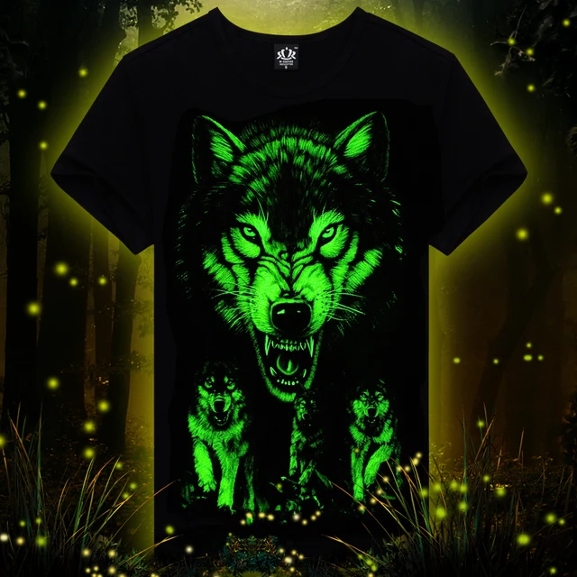 Wholesale summer brand clothing Novelty Mens tshirt homme 3D Glow in