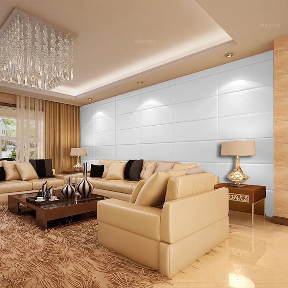 Persegi Panjang Busa Diri Perekat Wallpaper Dinding Stiker Dekorasi