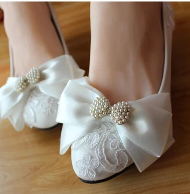 Модные белые свадебные туфли с кружевными лентами и бантом-бабочкой; женские свадебные туфли для подружки невесты ручной работы