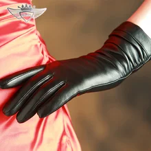 KLSS Брендовые женские перчатки из натуральной кожи, высококачественные перчатки из козьей кожи, модные трендовые элегантные женские перчатки из овчины, 902