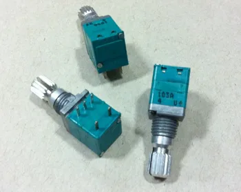 

5PCS/LOT ALPS Alps type RK097 precision potentiometer, single band switch, A10K shaft length 15MM