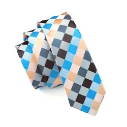 BL-045 Для мужчин галстук 6 см Ширина 100% Шелк Тощий Узкие Multi-Цвет плед Классический жаккард галстук для свадебная вечеринка Бизнес