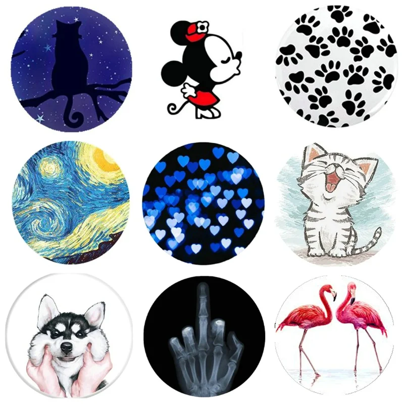 Pop Socket Colored Drawing Unicorn cat Phone Stand Holder ...