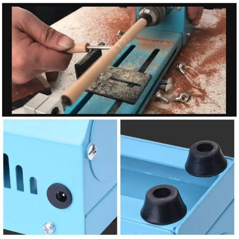 DIY Мини токарный станок Инструменты Деревообрабатывающий деревообрабатывающий токарный станок 150 Вт фрезерные станки шлифовальный Полировочный бисер дрель роторный набор инструментов