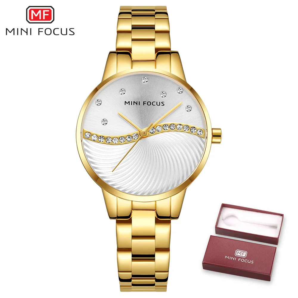 Мини-фокус Relogio Feminino женские часы лучший бренд класса люкс розовое золото женские часы-браслет для дам Наручные часы Montre Femme - Цвет: Gold white s