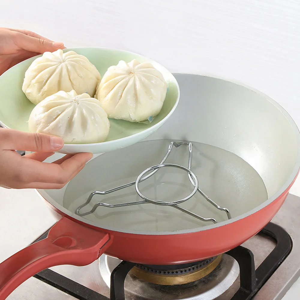 

1Pc Stainless Steel Thickening Triangle Steaming Rack Insulation Storage Shelf kichen accessories kichen tool