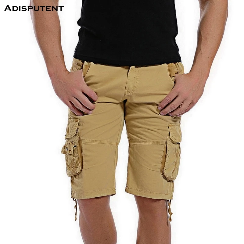 Лето, мужские камуфляжные шорты Карго, Homme, свободные, подходят, много карманов, для тренировок, хлопковые, повседневные, спортивные шорты в уличном стиле