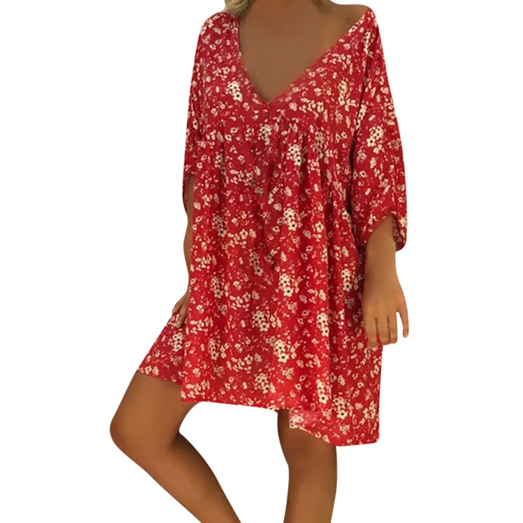 

JAYCOSIN Dress 2019 New Women Summer Style Feminino Vestido Cotton And Linen Casual Half Sleeve Plus Size Ladies Loose Dresses