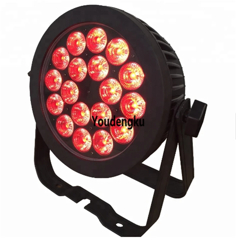 2 pieces Wedding stage lighting LED 18x10w rgbw 4in1 LED Par Light DMX 512 led flat Par Can
