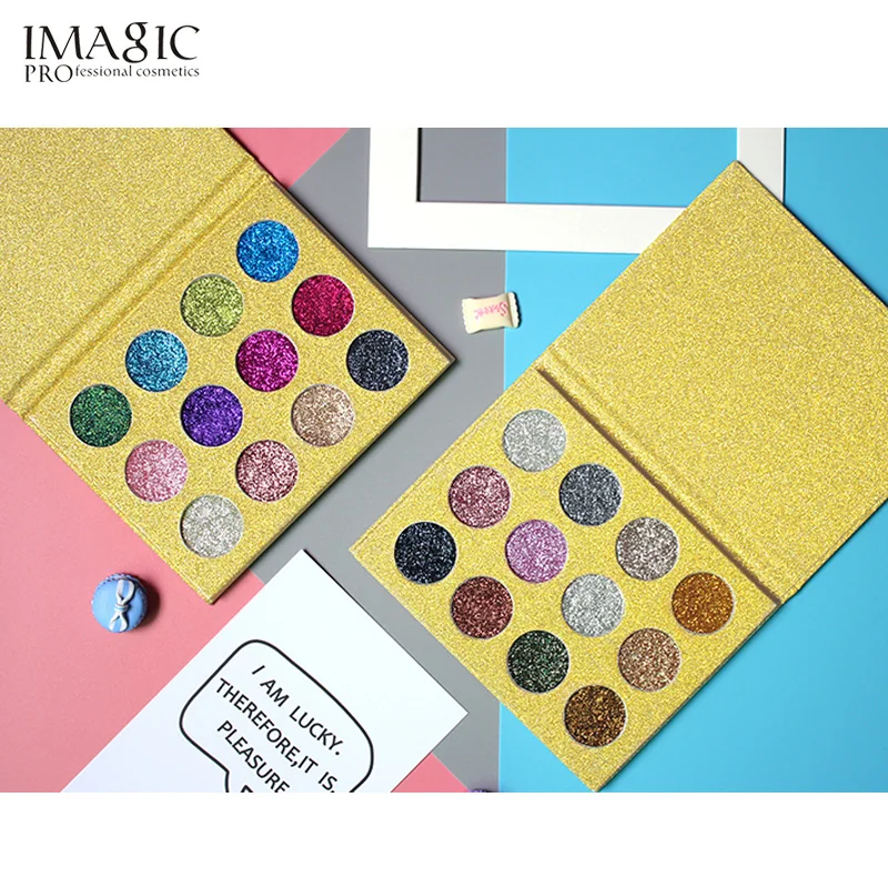 

IMAGIC Glitter Eyeshadow Palette 12 Color Rainbow Eye shadow Diamond Make Up Cosmetic Magnet Eye shadow Palette