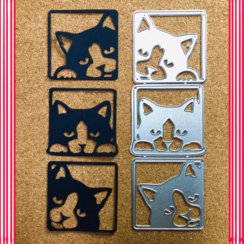 

New Squares and Dogs Carbon Steel Cutting Dies Craft Creative Scrapbook Stamps Dies Embossing Paper 15*4cm 1pcs