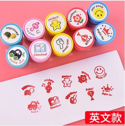 Children stamps toys seal cartoon toy kindergarten primary school student playing game one set