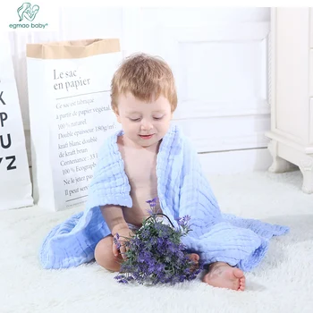 

1 Piece 6 Layers Baby Bath Towels 100% Cotton Gauze Solid New Born Baby Towels Ultra Soft Strong Water Absorption Baby Care