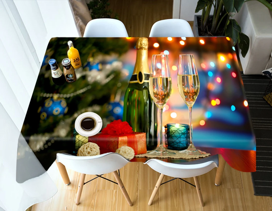 

Customizable Size Christmas Table Cover Christmas Tablecloth 3D Printing For Tables