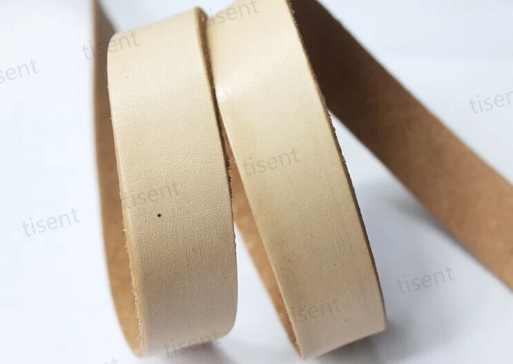 20mm Wide Natural Genuine Leather Strip, Coated Real Leather Band 2mm