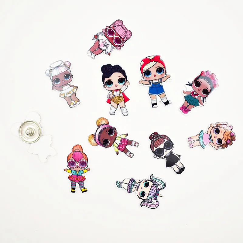 

Planar Resin Charm Cosplay Girl Snap Button Jewelry for 18mm Snap Button Jewelry 10PCS MIXED