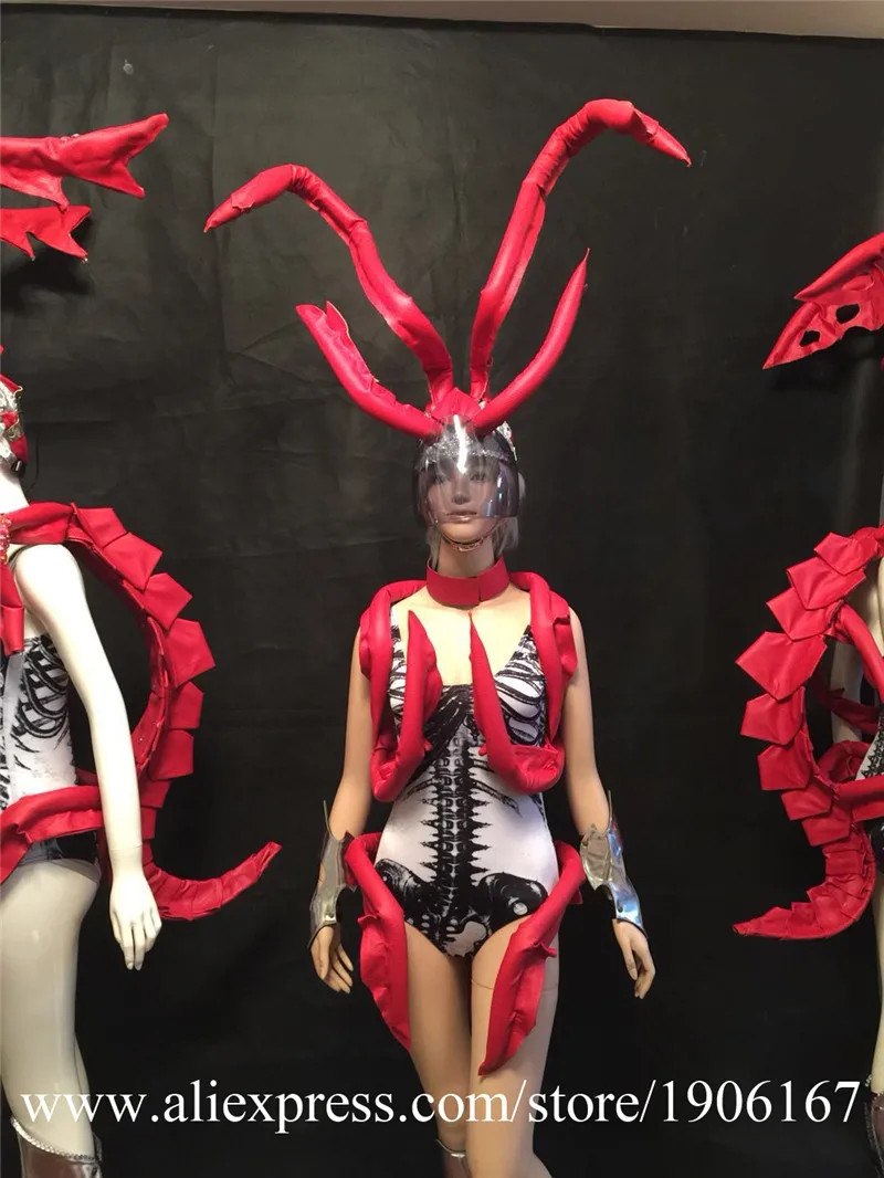 Music Festival Red keel party costume props clothing auto show clothing08