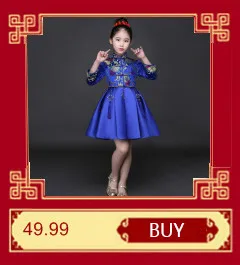 Детская китайская Новогодняя одежда современные восточные платья для девочек дешевые желтые Qipao Топ атласный Cheongsam дети Qi Pao дети