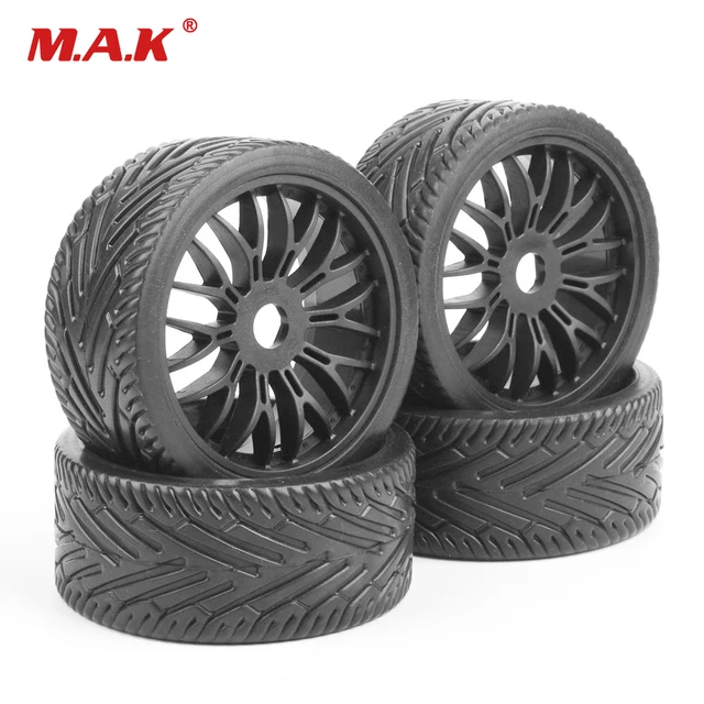 Best Offers 4 Pcs Wheel Tires Tyre & Rim Set 17mm Hex Flat Off Road Tires Rims For 1/8 HPI HSP Traxxas Buggy RC Car Accessory