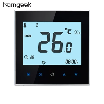 

Homgeek NEW 16A 110-230V Weekly Programmable LCD Display Touch Screen Electric Heating Thermostat Room Temperature Controller