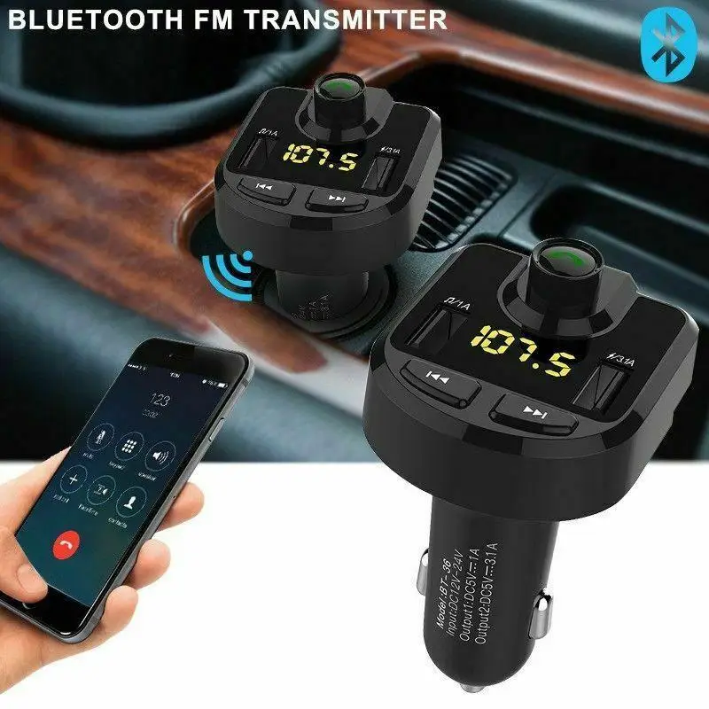 DSstyles прикуривателя Беспроводной Bluetooth FM передатчик ЖК-дисплей MP3 плеер и USB Порты и разъёмы
