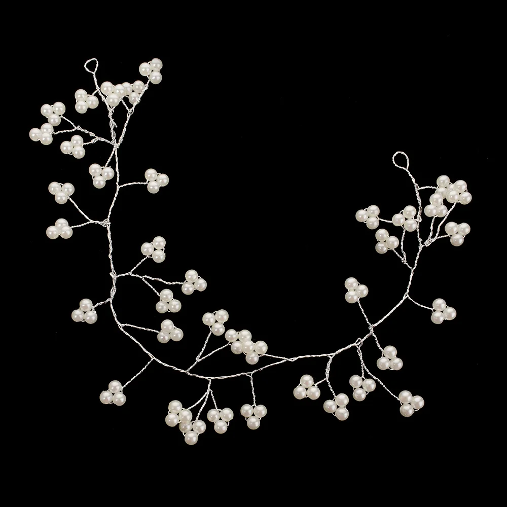 

Lady Wedding Hair Accessories Brides Head Tiara Bride Pearl Flower Hair band
