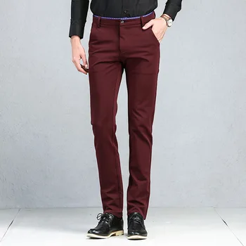 

Men Suit Pants Blazer Dress Pants Slim Fit Stretch Casual Formal Wedding Wear Business Party Pants Burgundy Black