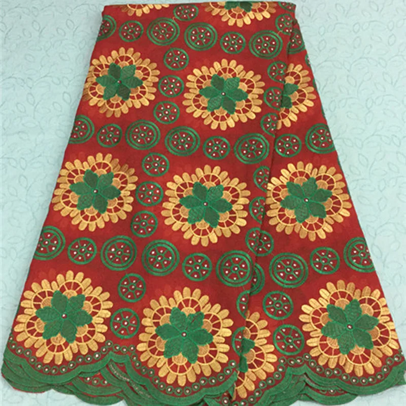 

(5yards/pc) Wholesales Swiss voile lace fabric charming colorful embroidered African Cotton lace fabric for dress CLS33
