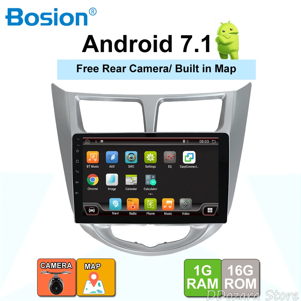 

Quad core Android 8.1 car radio for Hyundai Solaris accent Verna with gps navigation radio video car stereo multimedia player