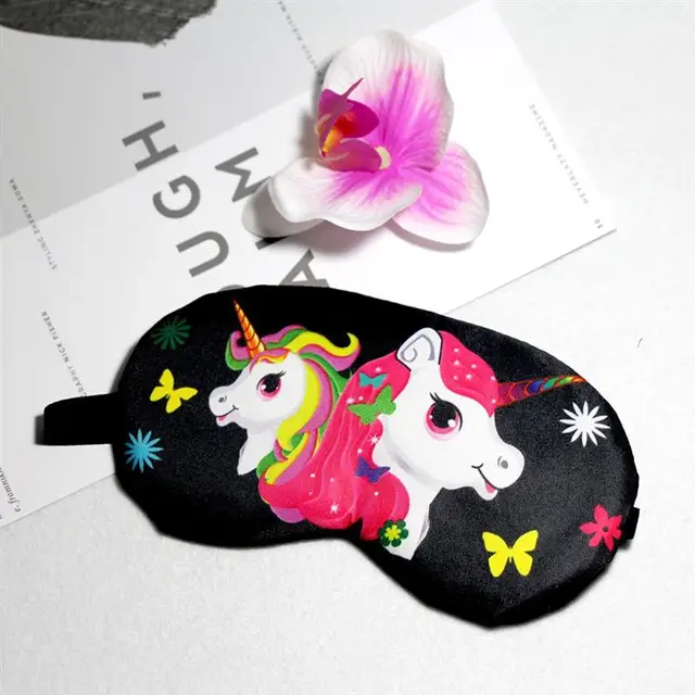 4pcs Sleep Eye Mask Unicorn Lightweight Cartoon Eye Patch Soft Eye Mask Blindfold for Sleeping Nap Spa Travel