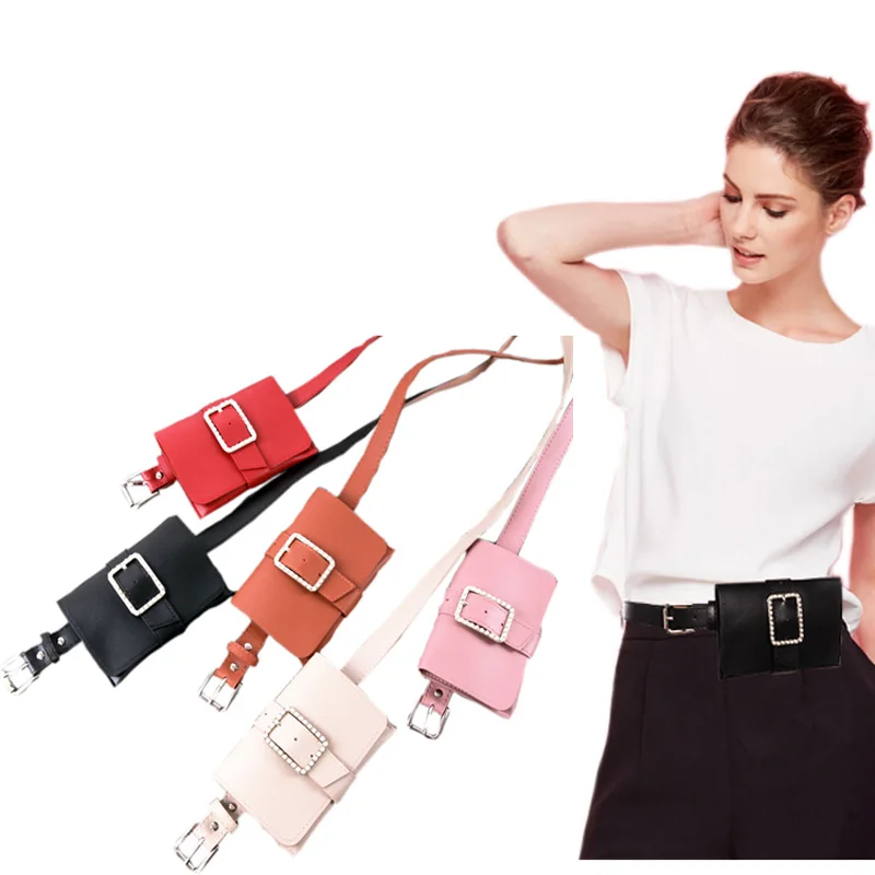 

Crystal Fashion Women Waist Belt With Removable Wallet Bag Wallet Bag Key Case Ladies Leather Belt For Female Dress