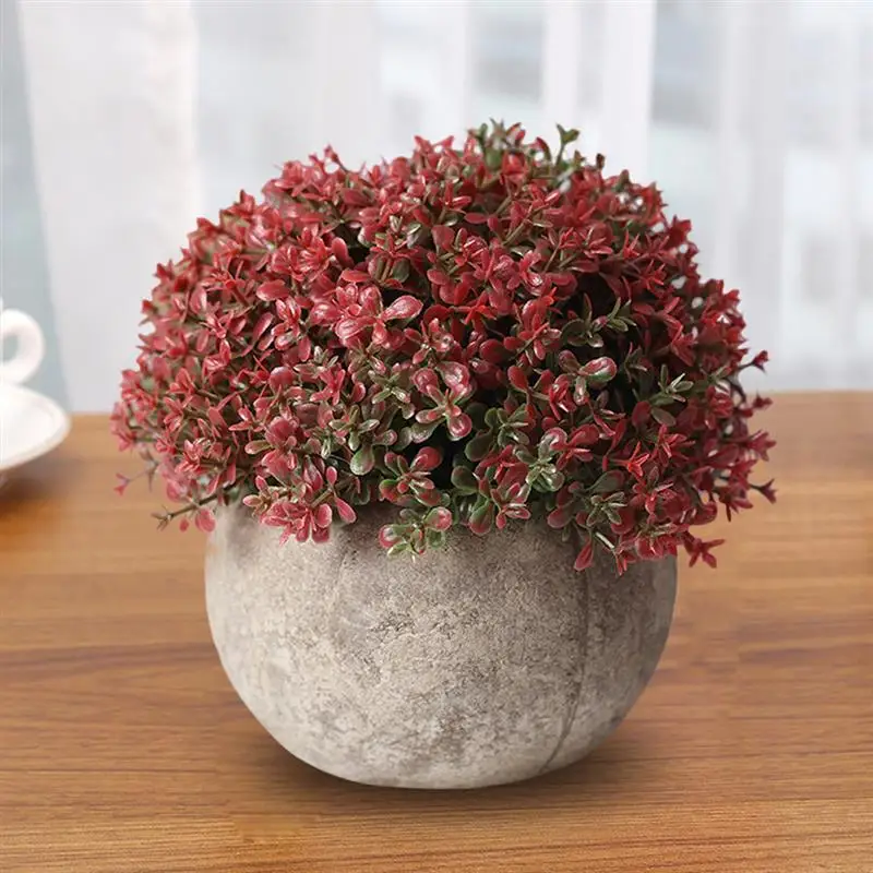 Artificial Plant Vintage Plastic Potted Green Fake Plant Decor Plant Artificial Planters Indoor