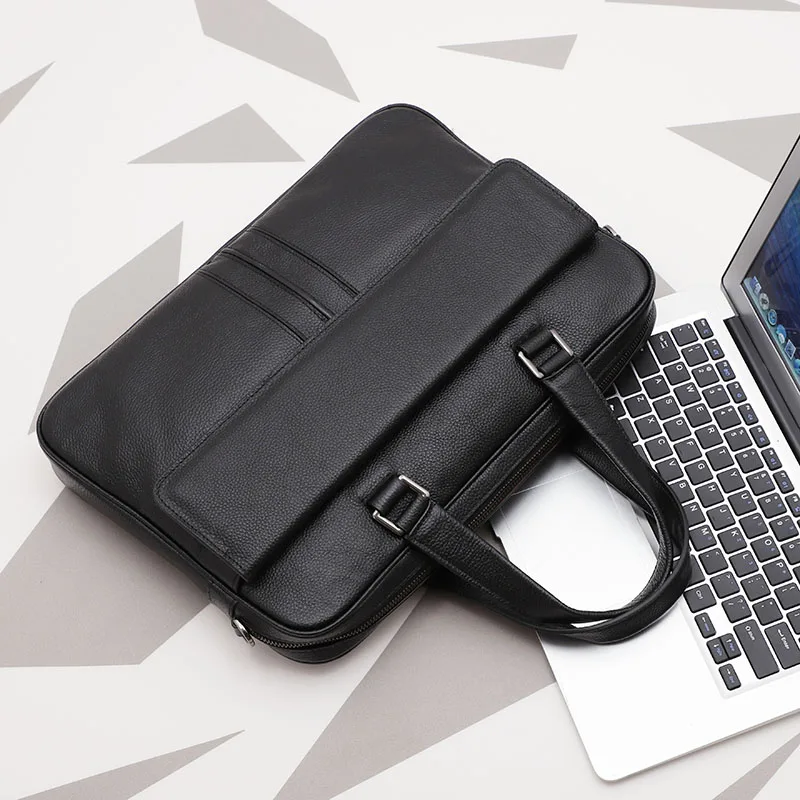 

Business Men's Handbag Casual Shoulder Bag Genuine Leather Large Capacity Briefcase.