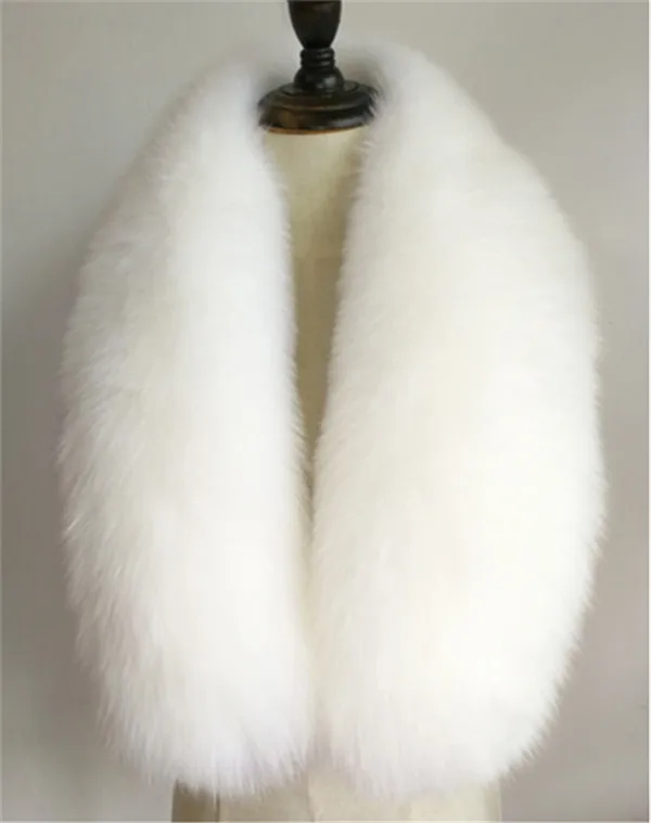 Меховая шаль шарф для шеи модный натуральный Лисий меховой воротник енот меховой шарф из натурального меха аксессуары для шарфа женская накидка#06 - Цвет: Белый