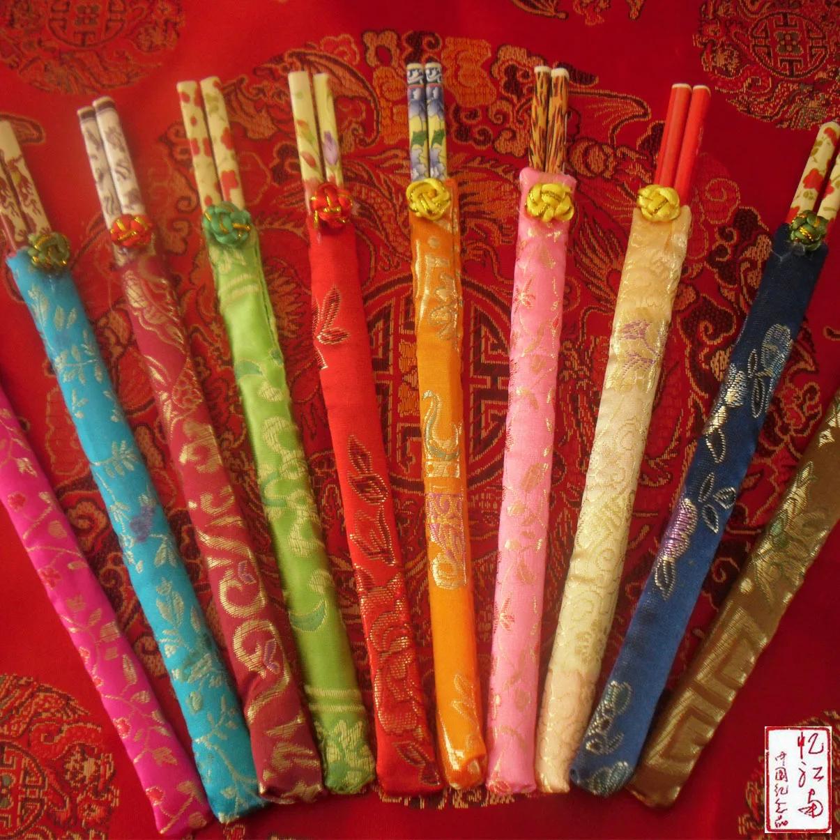 Chinese style China silk chopsticks sets chopsticks wedding chopsticks