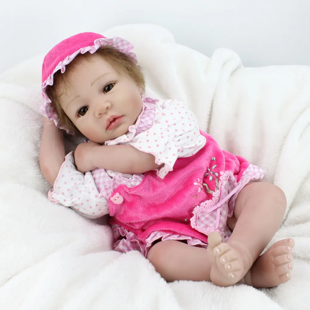 

New 22" Bebes Reborn dolls soft silicone doll reborn children play house toy dolls birthday gift bonecas reborn