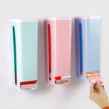 

Multi-purpose Tissue Box Seamless Sticker Garbage Bag Holder Wall-mounted Kitchen Organizer Recycle Shopping Bag Storage Rack